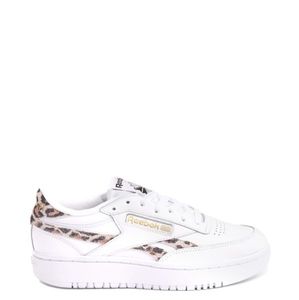 Womens Reebok Club C Double Athletic Shoe - White / Leopard